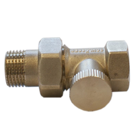 Вентиль на обратную подводку SCHLOSSER проходной никелированный